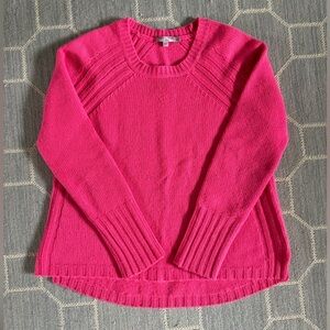 Calypso St. Barth hot pink soft, chunky cashmere crewneck sweater